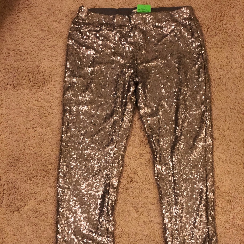 Sequin stretch pants